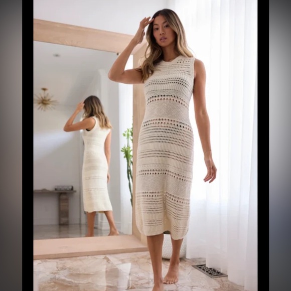 NWT RD Style Crochet Knit Midi Dress XS - Picture 4 of 9